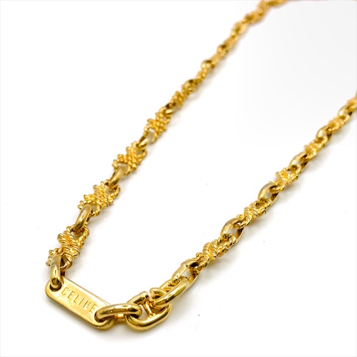 楽天市場】【ヴィンテージ】 セリーヌ ロングネックレス マカダム GP