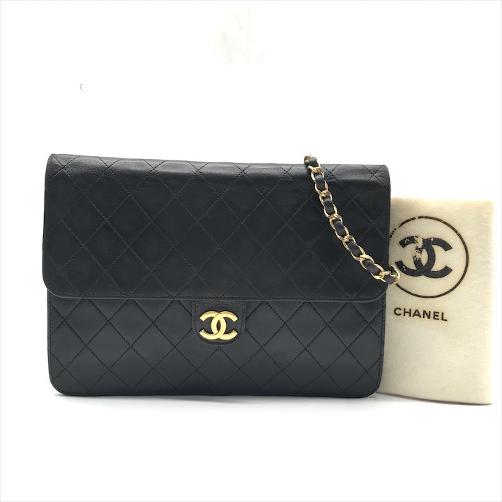 良品 CHANEL シャネル ココマーク プッシュロック ラムスキン マトラッセ チェーン ショルダー バッグ レディース 鞄 ブラック a8254 良品 CHANEL シャネル ココマーク プッシュロック ラムスキン