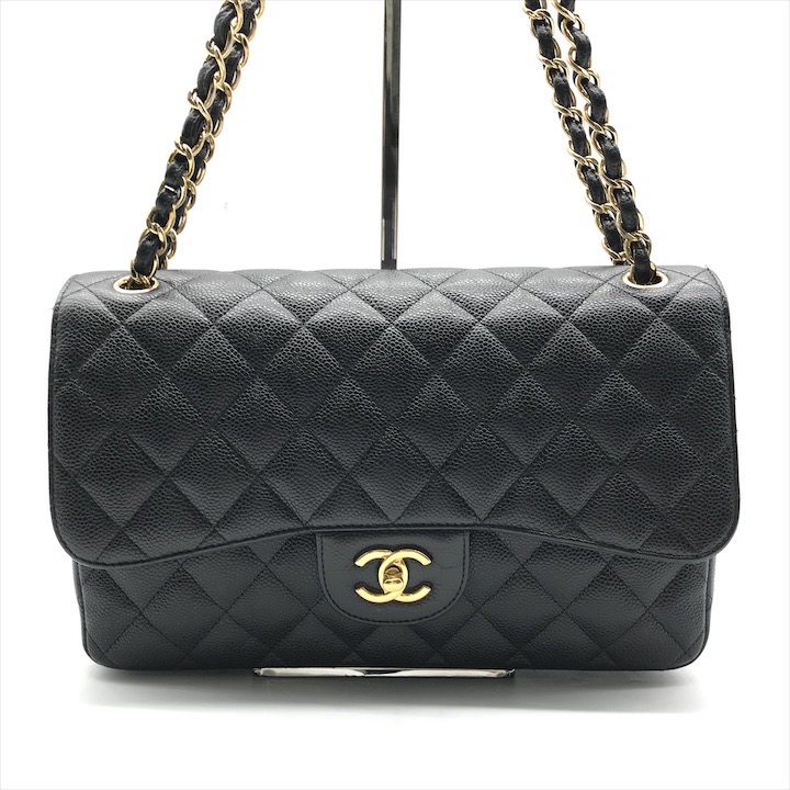中古】美品 CHANEL シャネル ココマーク デカマトラッセ キャビア 