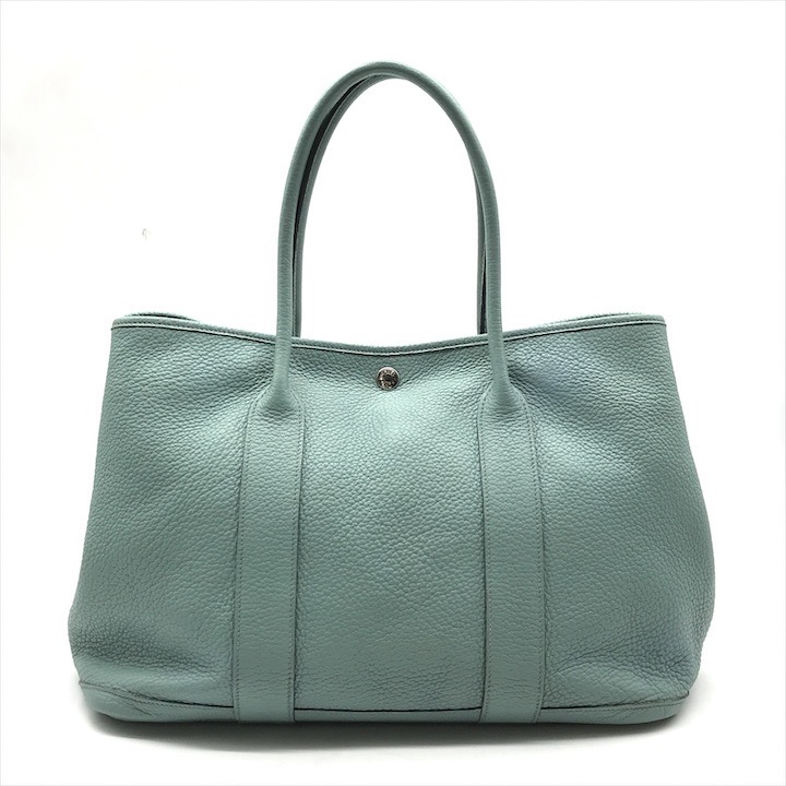 【中古】良品 HERMES エルメス ガーデンパーティ PM ネゴンダ トート バッグ カバン 鞄 ブルー系 h524