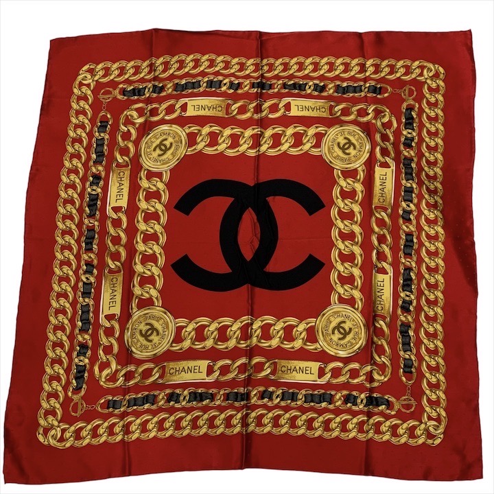 楽天市場】CHANEL(シャネル）スカーフ レッド シルク 【中古