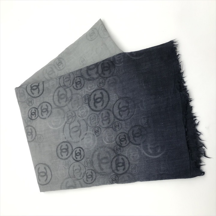 【中古】CHANEL シャネル ココマーク グラデーション カシミヤ 大判 ストール レディース ファッション 小物 k4897