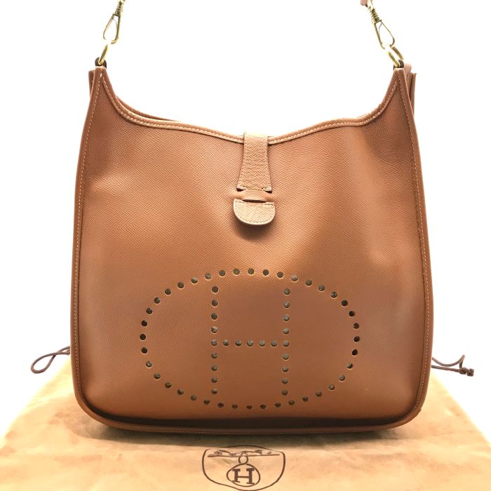 【中古】美品 HERMES エルメス エヴリン I ゴールド金具 ショルダー バッグ 斜め掛け ブラウン 刻印あり レディース ユニセックス db8