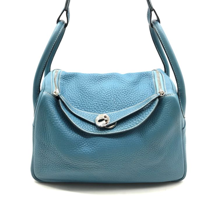 【中古】良品 HERMES エルメス リンディ 30 2WAY ハンド ショルダー バッグ トリヨンクレマンス ブルージーン ブルー レディース 刻印あり dd5|BEGINSELL