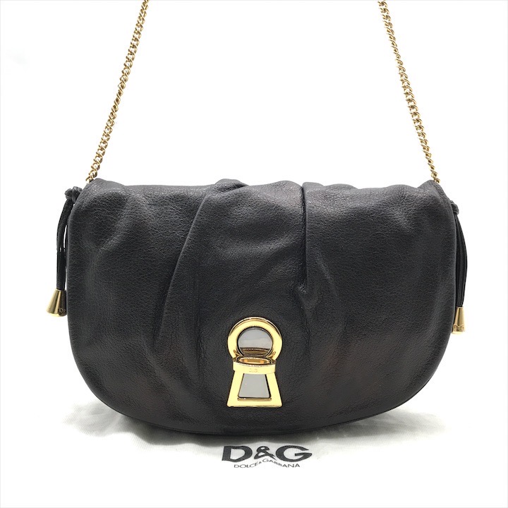 [美品] DOLCE&GABBANA デヴォーション チェーンハンドバッグ 黒 極美品✨ドルチェ&ガッバーナ ディヴォーション チェーン