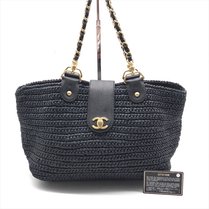 CHANEL ロゴ入りストローバッグ (7/13まで10%OFF) 楽天市場】シャネル ストロー バッグ（バッグ・小物・ブランド