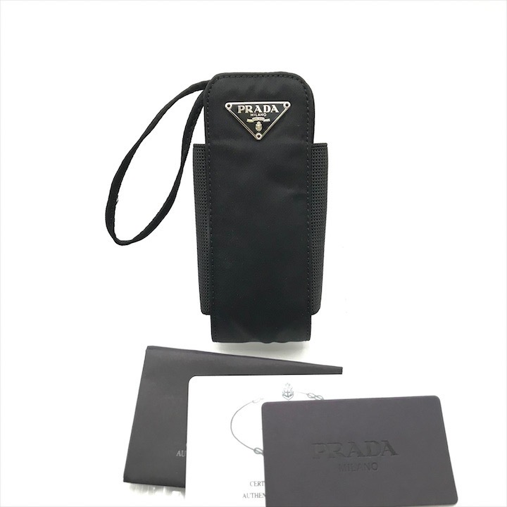 楽天市場】プラダ マルチケース ブラック ナイロン レザー 中古