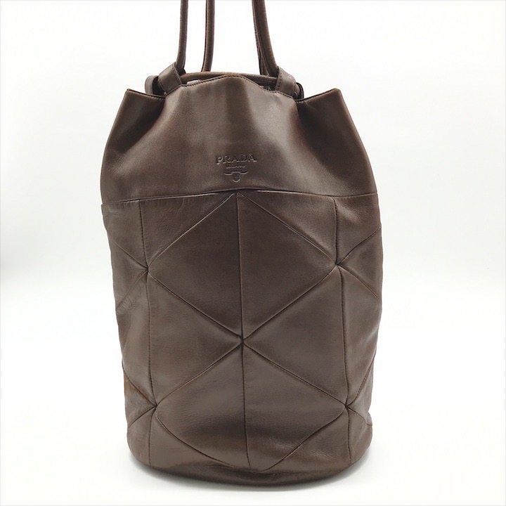 楽天市場】美品 プラダ PRADA レザー 巾着 2wayショルダーバッグ