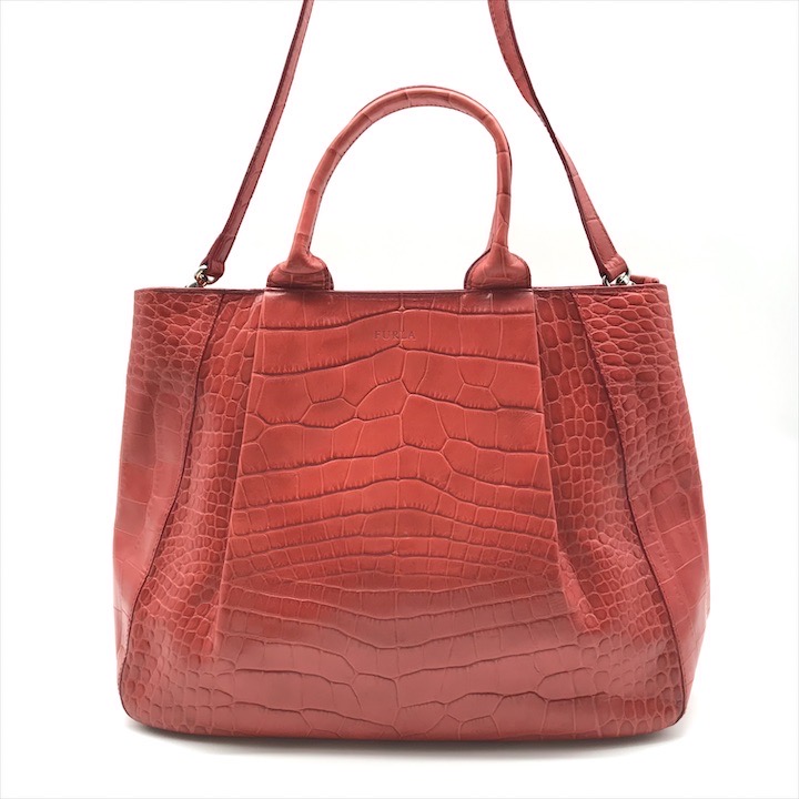 楽天市場】【中古】【バッグ】FURLA フルラ 型押しクロコダイル クロコ