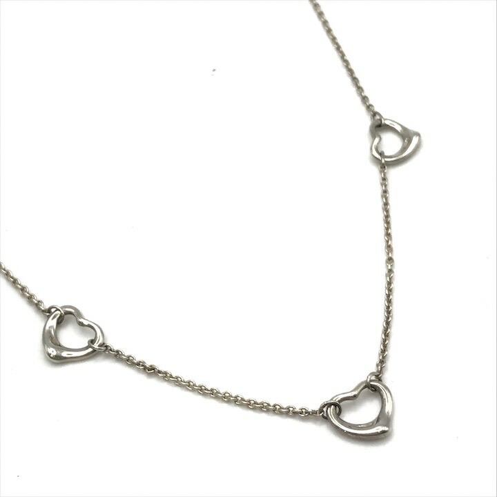 極美品 オールドティファニー オープンハート 5連 ネックレス シルバー925 TIFFANY&Co ティファニー 5連オープンハートネックレス シルバー 4.0g