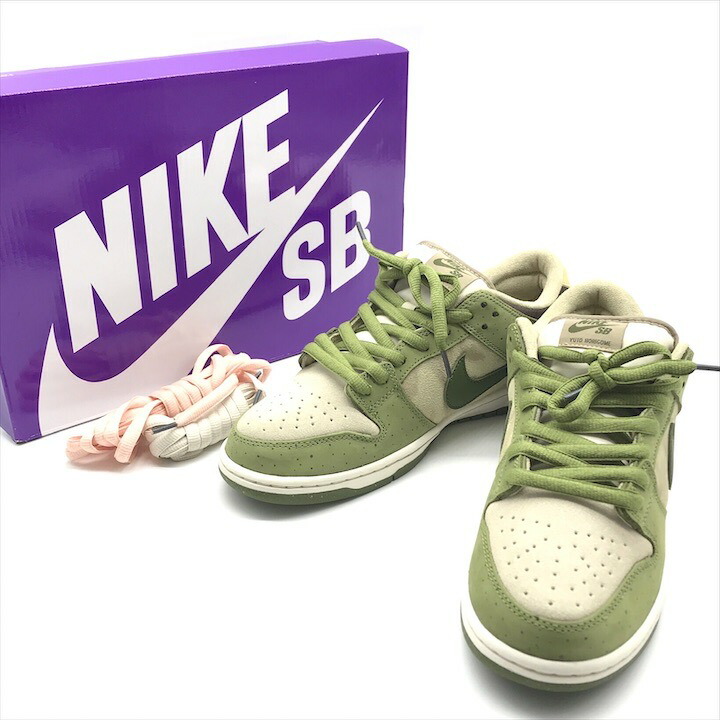 【中古】未当て嵌める 庫入れ品 NIKE ナイキ 堀米雄斗 コラボデザイン ダンクロー 抹茶 緑であること 28ｃｍ スニーカー シューズ メンズ k6646