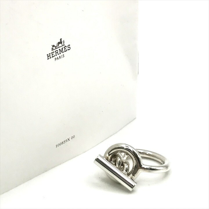 【中古】美品 HERMES エルメス クロワゼット #56 SV925 14号好いかげんに しろがね色 指環 輪っか 付属物 ブランド名 小物 流行り物 k6850
