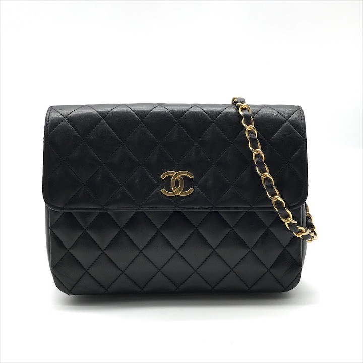 超美品 CHANEL シャネル ココマーク プッシュロック ミニマトラッセ ラムスキン チェーン ショルダー バッグ レッド かばん 斜め掛け k6301 CHANEL（シャネル） マトラッセ ココマーク プッシュロック チェーン