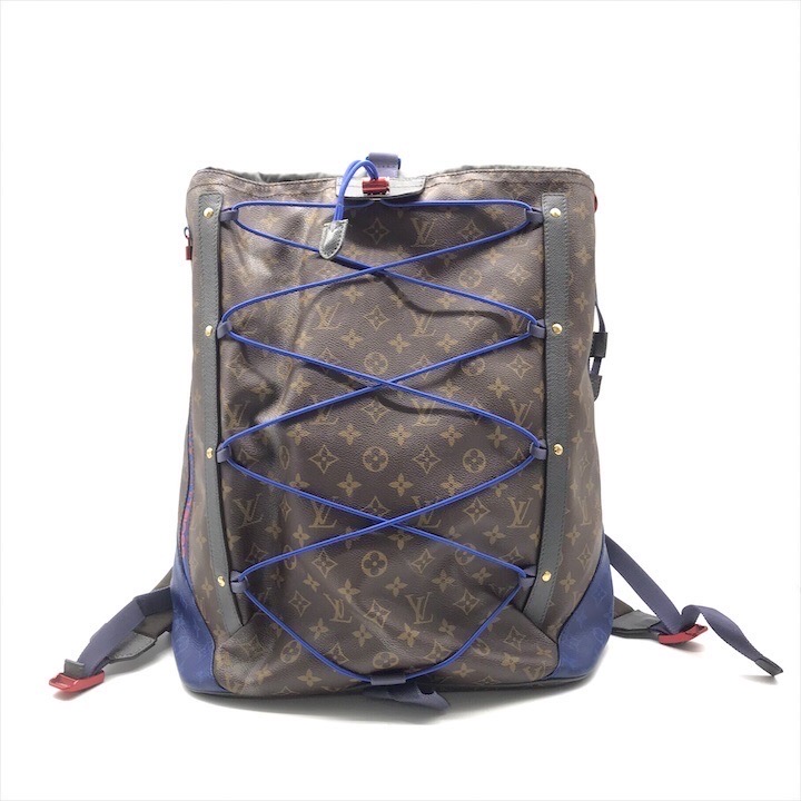 【中古】美品 LOUISVUITTON ヴィトン モノグラム パシフィック 背嚢 うしろ側容器に並べる メンズ流行り物 御徒面子 赤銅色 青碧 a9913