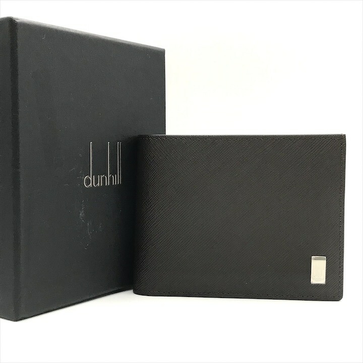 【中古】未使用品 Dunhill ダンヒル 2つ折り 財布 ウォレット 小銭入れ ブラウン メンズ レザー ブランド 小物 プレゼント ギフト 箱付き k7085
