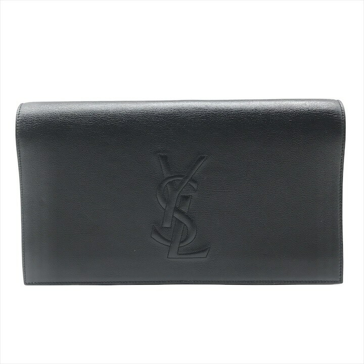 【中古】超美品 YSL サンローラン Sanint Laurent クラッチペダル 御徒面子 黒いこと なめし革 フォーマル レディース ブランド名 かばん 鞄 m15267
