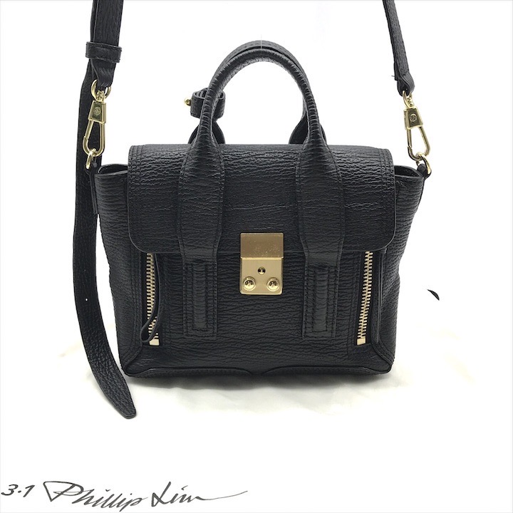 【中古】美品 3.1 Phillip Lim スリーワンフィリップリム 2WAY ハンド ショルダー バッグ パシュリ ミニサッチェル ブラック レザー k7357|BEGINSELL