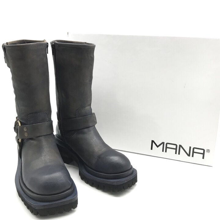 【中古】超美品 MANA マナ ロング ヴィンテージ 科学技術者 ブーツ 米国海軍 レディース 39 大いさ 靴 シューズ ブランド名 流行り物 m15464