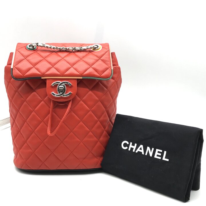 【中古】美品 CHANEL シャネル ココマーク マトラッセ チェーン店 子ヒツジひと肌 背嚢 うしろ側容器に並べる 折りかえし鍵を掛ける マルチ色つや レディース 鞄 r962