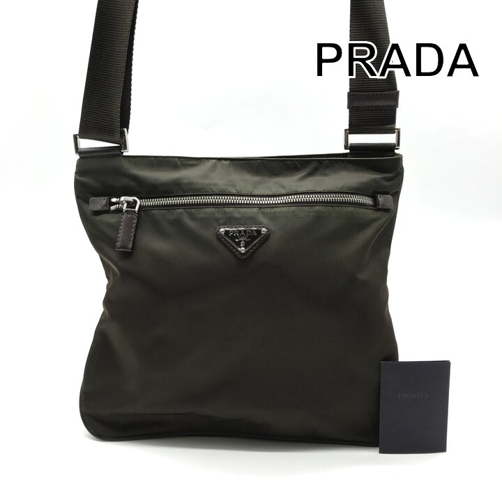 【中古】良品 PRADA プラダ ナイロン テスート ３角形ロゴタイプ 赤銅色 肩部 御徒面子 ブランド名 ユニ一発やる かばん Bag 鞄 k6262