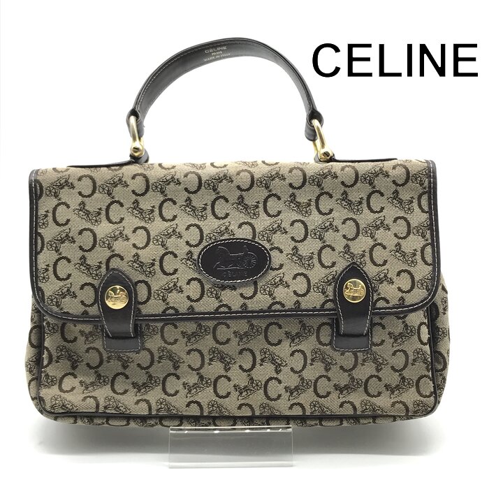 【中古】良品 CELINE セリーヌ Cマカダム 帆布 御手手 御徒面子 赤銅色 ブランド名 鞄 鞄 BAG レディース 流行り物 m15446