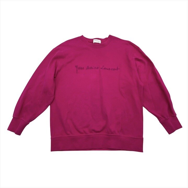 【中古】良品 YVES SAINT LAURENT イヴサンローラン YSL 汗水 長袖 M大いさ 綿100％ サクラ色 ブランド名 流行り物 レディース c303
