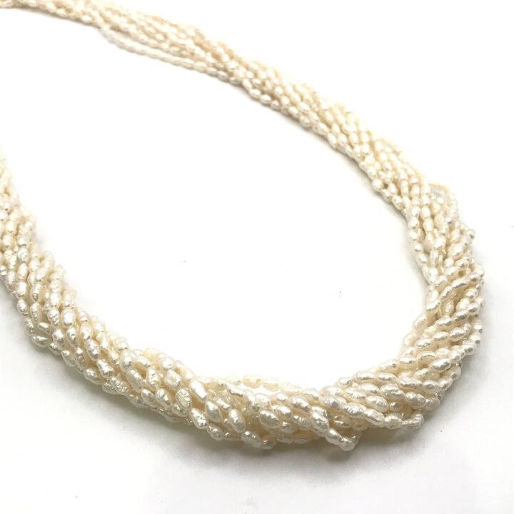 【中古】美品 淡水パール 10連 ネックレス SV925 ベビーパール 5mm 照り良好 レディース ファッション アクセサリー 小物 ホワイト m15523