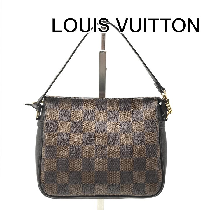 【中古】美品 LOUIS VUITTON ルイヴィトン ダミエ トゥルース メイクアップ ポーチ 小物入れ ショルダー バッグ PVC レザー ブラウン tm143｜BEGINSELL
