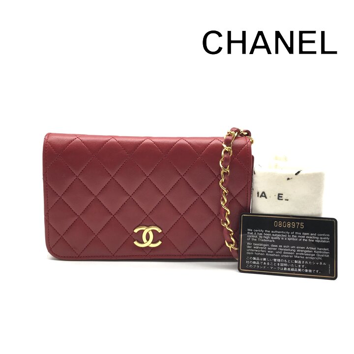 【中古】美品 CHANEL シャネル ココマーク ミニ マトラッセ 子ヒツジ人はだ 肩先 御徒面子 赤いこと ブランド名 レディース 赤 Bag 鞄 かばん a11908