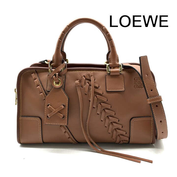 【中古】良品 LOEWE ロエベ スピード競技生産ライン アマソナ 28 なめし革 お手々 肩部 2way 御徒面子 レディース 流行り物 鞄 赤銅色 a13232