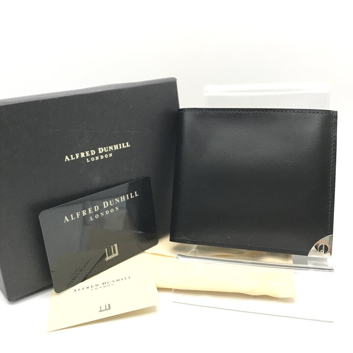 【中古】新品未使用 Dunhill ダンヒル Dロゴ 二つ折り 財布 ウォレット レザー ブラック メンズ ブランド 小物 プレゼント ギフト m14623|BEGINSELL