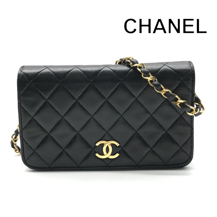 【中古】良品 CHANEL シャネル ココマーク ミニマトラッセ 子ヒツジ人はだ うしろ押し鍵を掛ける チェーン店 肩先 御徒面子 黒いこと レディース r1043