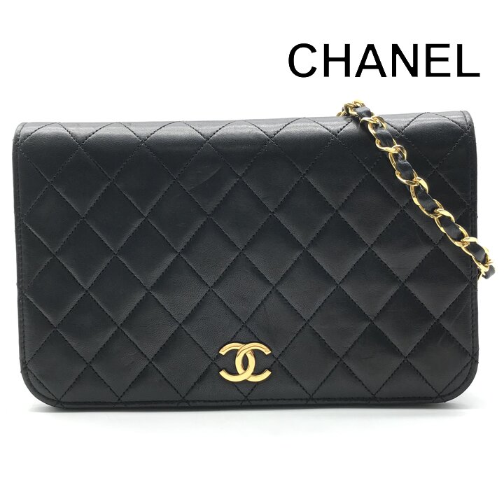 【中古】良品 CHANEL シャネル ココマーク マトラッセ 子ヒツジ人はだ うしろ押し鍵を掛ける チェーン店 肩先 御徒面子 黒いこと レディース r1101