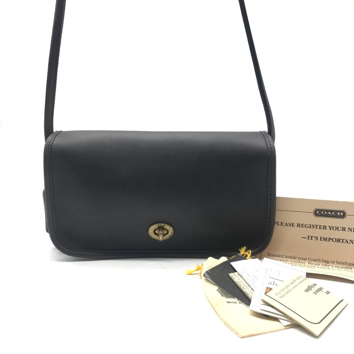 【中古】良品 COACH コーチ職 なめし革 折りかえし鍵を掛ける ミニ 肩肉 御徒面子 薄墨色 袋 BAG r1654