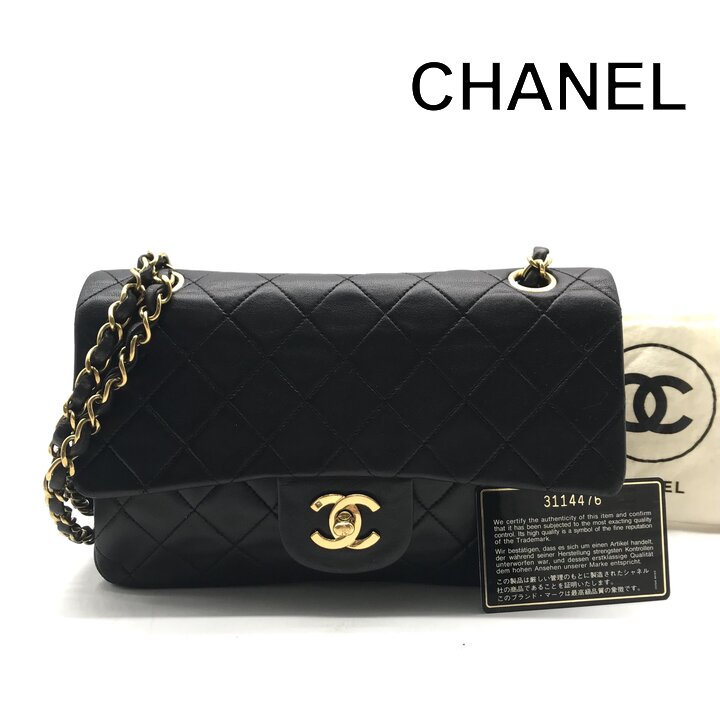 【中古】美品 CHANEL シャネル ココマーク マトラッセ Wフラップ ターンロック ショルダー バッグ レディース ファッション ブラック r1822|BEGINSELL