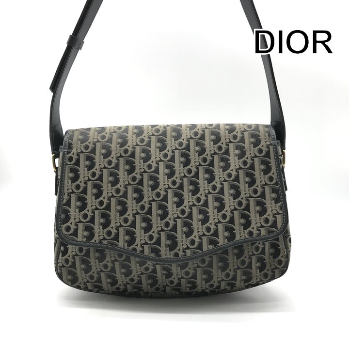 【中古】超美品 Christian Dior クリスチャンディオール トロッター 帆布 なめし革 肩肉 御徒面子 レディース 流行り物 ブランド名 黒いこと y122