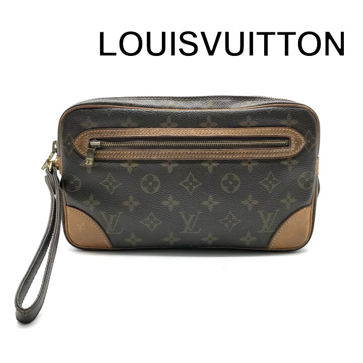 【中古】LOUIS VUITTON ヴィトン モノグラム PVC マルリードラゴンヌGM クラッチペダル M51825 ブランド名 車寄せ 鞄 BAG y126