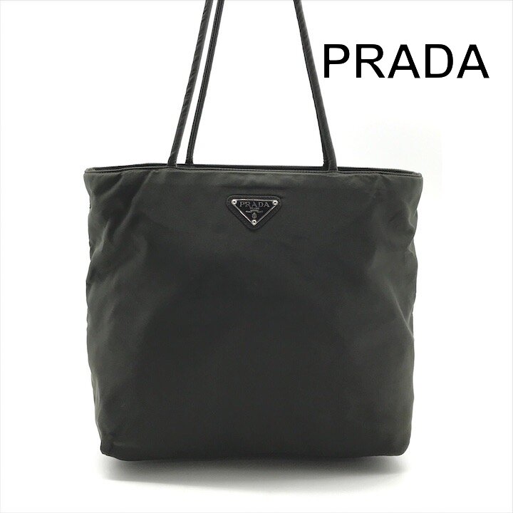 【中古】良品 PRADA プラダ 三角形ロゴタイプ ナイロン テスート トート 御徒面子 カーキ ブランド名 嚢 BAG y2k 流行り物 y131