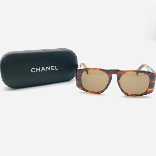 【中古】CHANEL シャネル マトラッセ サイドココマーク べっ甲調 サングラス 茶色xゴールド 良品 M11143