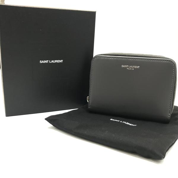 美品!!SAINT LAURENT サンローラン 二つ折り財布 ブラック YSL SAINT LAURENT サンローラン 二つ折り財布 レディース ブラック