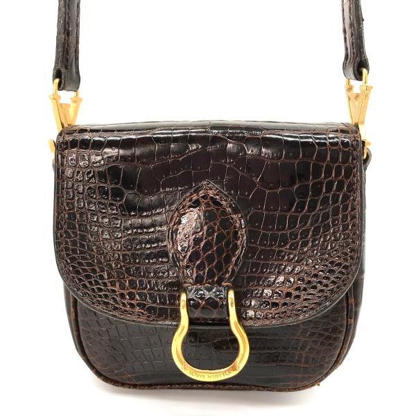 【中古】LOUIS VUITTON ルイヴィトン 異国的 本クロコダイル ロゴタイプ ミニミニ サンクルー 肩先 御徒面子 特別購入注文 美品 M4879