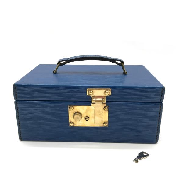 【中古】LOUIS VUITTON ルイヴィトン エピ ボワットアトゥー ミニトランク ブルー 良品 M8465
