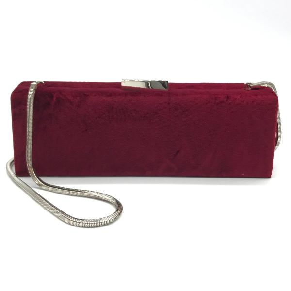 【中古】Ferragamo フェラガモ 天鵞絨 チェーン店 肩部 御徒面子 ボルドーワイン 良品 M9609