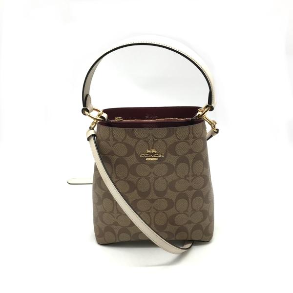 【中古】COACH コーチ シグネチャー 2WAY ハンド ショルダー バッグ ベージュ 超美品 M9969