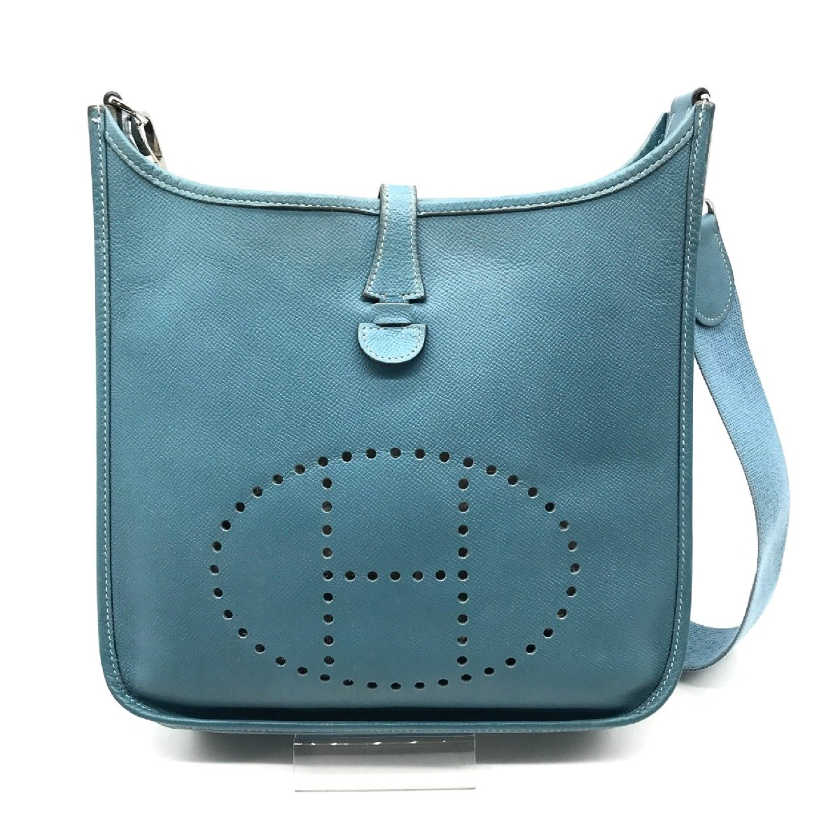 【中古】良品 HERMES エルメス エヴリン3 PM エプソン 青みジーン 肩先 御徒面子 P 金具 シカクM目じるし k738