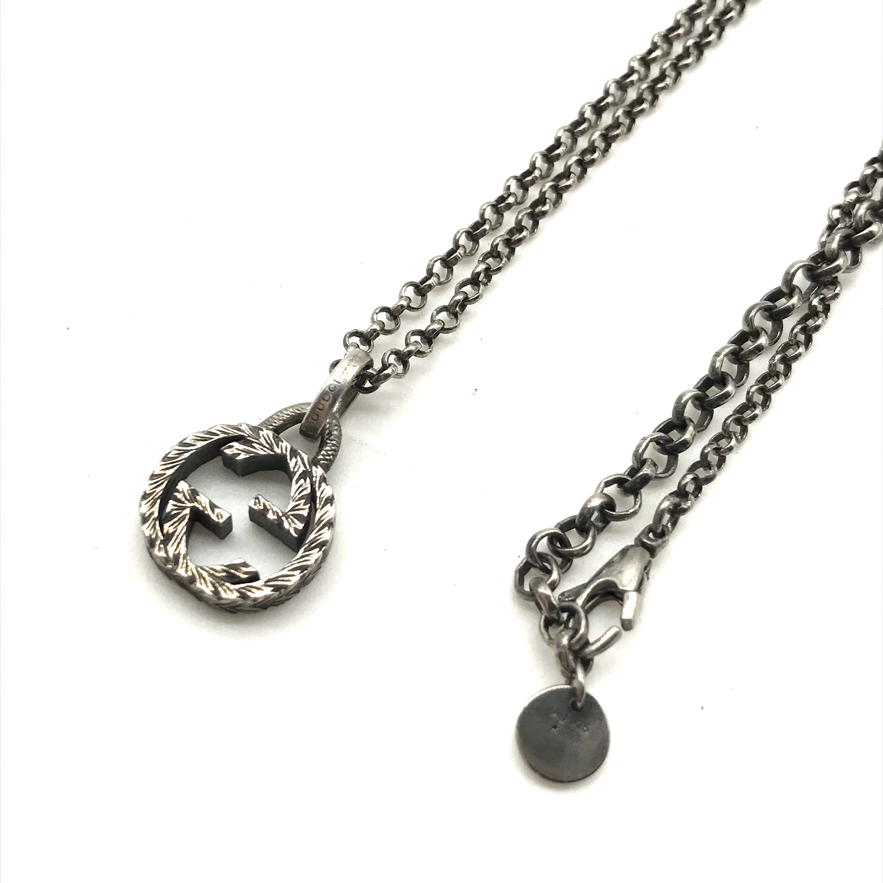 【中古】美品 GUCCI グッチ GG ロゴ ネックレス Ag 925 シルバー m2622m|BEGINSELL