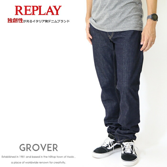 【セール 20％OFF】【REPLAY リプレイ】 デニム ジーンズ パンツ スリム スキニー リプレイジーンズ MEN'S メンズ 国内正規品 インポート ブランド 海外ブランド GROVER/グローバー MA972-000-174-05 M-bottom｜エムズジーンズ