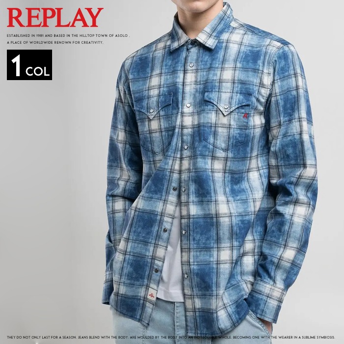 楽天市場】【セール 20％OFF】【REPLAY リプレイ】 シャツ 長袖