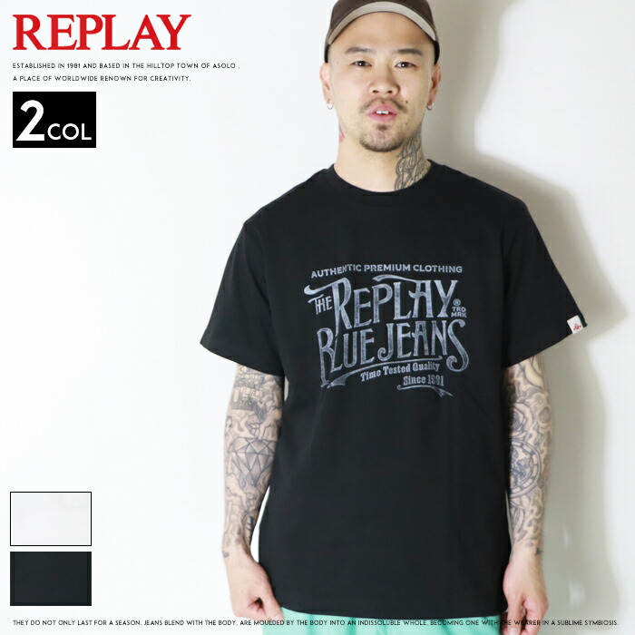 【セール 20％OFF】 REPLAY リプレイ tシャツ 半袖 半t プリント ロゴ アメカジ メンズ men's 国内正規品 インポート ブランド 海外ブランド M3042-000-2660 6,257円