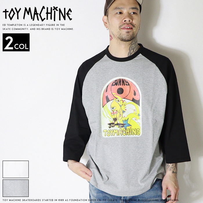 トイマシーン tシャツ 7分Ｔ 七分Tシャツ 七分袖 ラグラン TOY MACHINE ストリート系 スケートボード ストリートブランド メンズ 正規品 インポート ブランド 海外ブランド TMFFLT1